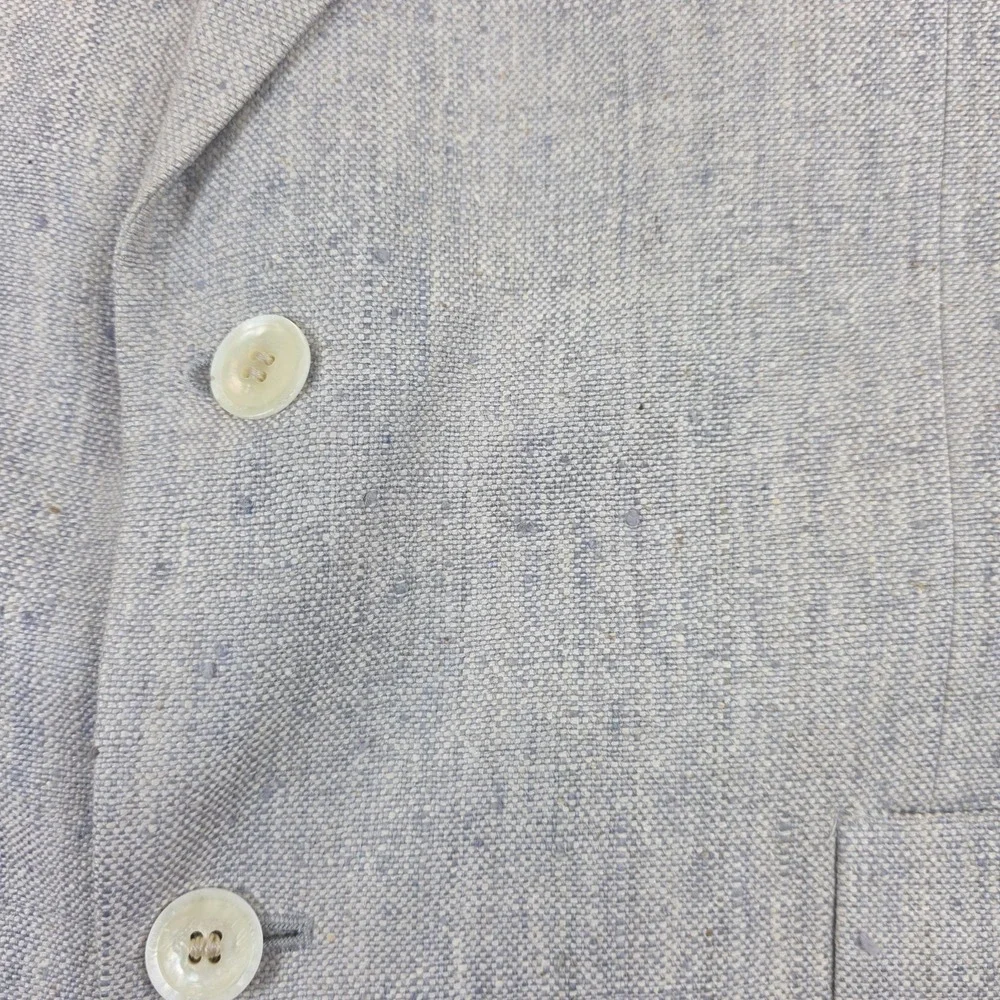 House of Darby Ltd Mens 36R Oatmeal Blue Fleck 100% Silk VTG Sport Coat Blazer